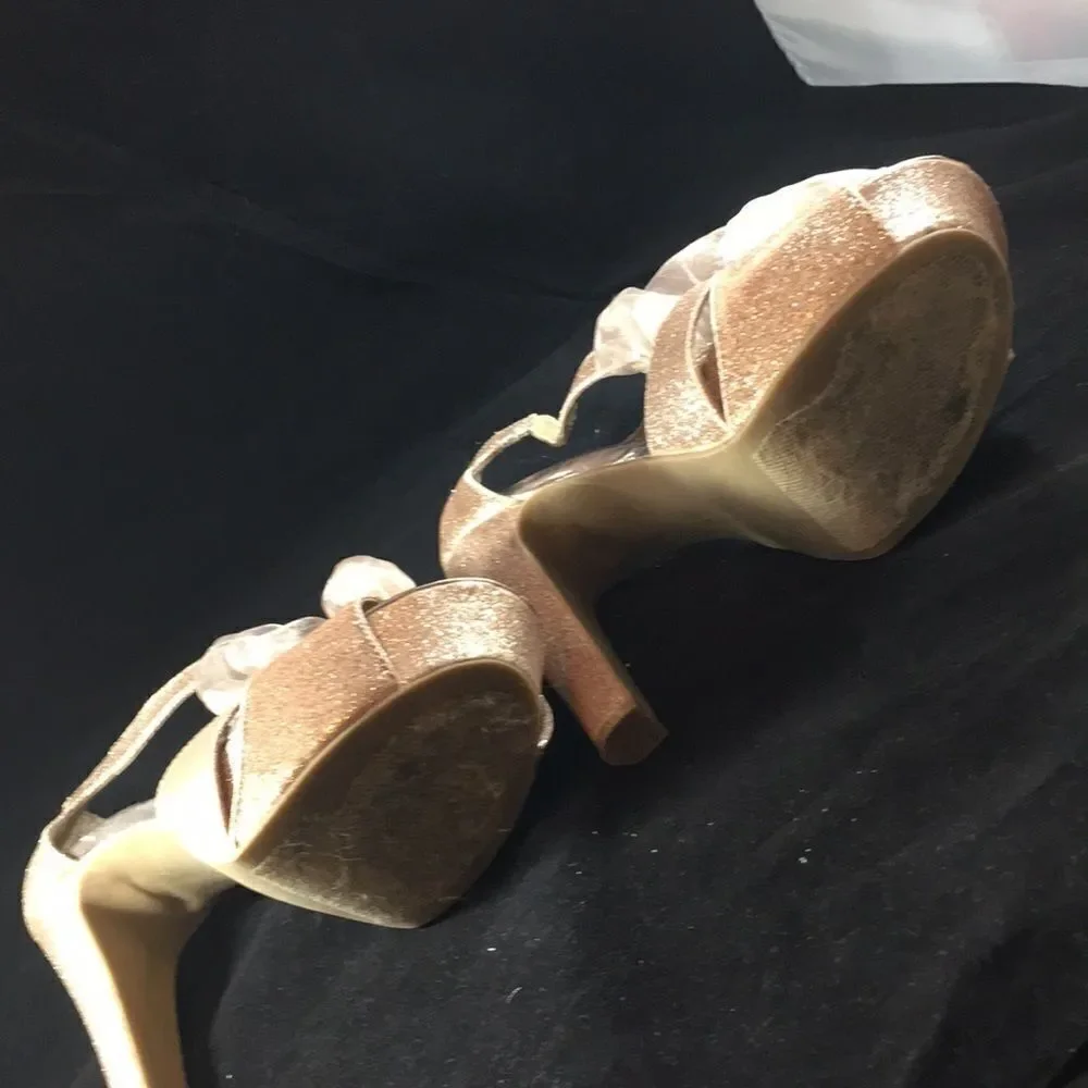 Vintage Material Girl glitter blush Platform Heels